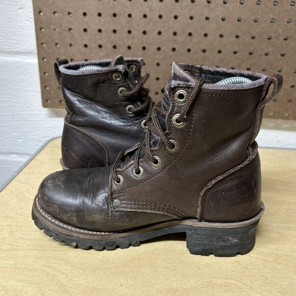Skechers 7025 Logger Boots Brown Lace Up Women’s Size 7 Soft Toe Leather - Picture 6 of 10